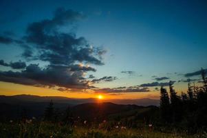 Carpathian mountains sunset photo