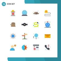 Set of 16 Modern UI Icons Symbols Signs for wood tape dad scale construction Editable Pack of Creative Vector Design Elements