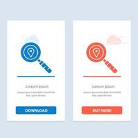 Map Location Search Navigation  Blue and Red Download and Buy Now web Widget Card Template vector