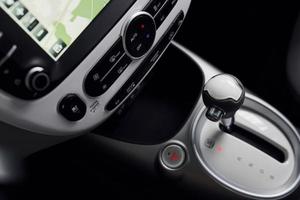 Close up view of new car's interior. Modern and luxury automobile photo