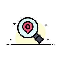 Research Search Map Location  Business Flat Line Filled Icon Vector Banner Template