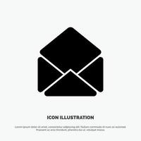 Mail Email Open solid Glyph Icon vector