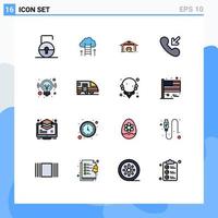 16 Creative Icons Modern Signs and Symbols of business incoming focus call construction Editable Creative Vector Design Elements