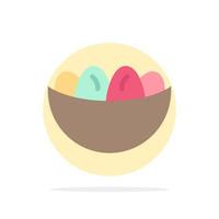 cuenco celebración pascua huevo nido resumen círculo fondo plano color icono vector