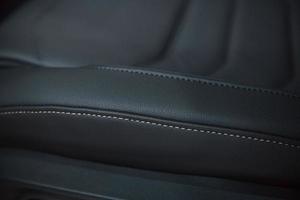 Close up view of interior of brand new modern luxury automobile photo