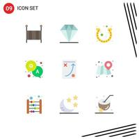 Modern Set of 9 Flat Colors and symbols such as planning diagram festival solution answer Editable Vector Design Elements