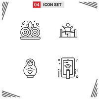 Set of 4 Modern UI Icons Symbols Signs for lotus race winner leader mother Editable Vector Design Elements