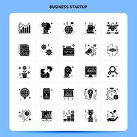 Solid 25 Business Startup Icon set Vector Glyph Style Design Black Icons Set Web and Mobile Business ideas design Vector Illustration