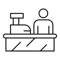 Cashier work place icon, outline style vector