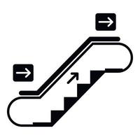 icono de escalera mecánica ascendente vacío, estilo simple vector