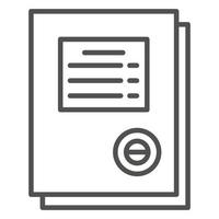 Work paper icon, outline style vector