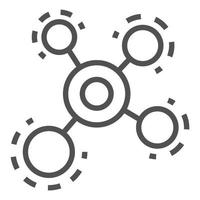 Molecule icon, outline style vector