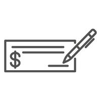 icono de papel de dinero de factura, estilo de contorno vector