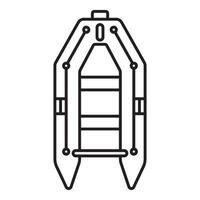 Rubber boat icon, outline style vector