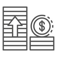 Money grow up icon, outline style vector