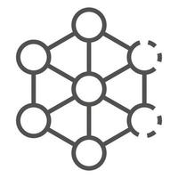 Complex molecule icon, outline style vector