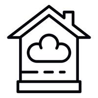 Smart home cloud icon, outline style vector