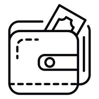 Wallet money icon, outline style vector