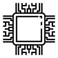 Central ai processor icon, outline style vector