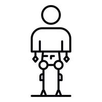 Humanoid horizontal cut icon, outline style vector