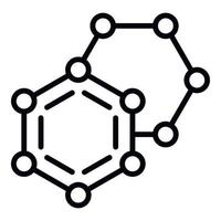 icono de compuesto molecular, estilo de contorno vector
