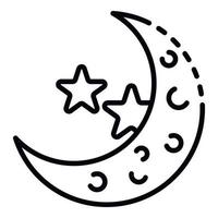 Magic new moon icon, outline style vector