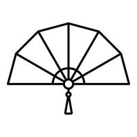 icono de ventilador de mano de Japón, estilo de contorno vector