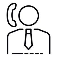 Call center help icon, outline style vector