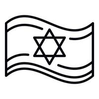 Jewish flag icon, outline style vector