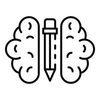 Interactive brain learning icon, outline style vector