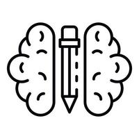 icono de aprendizaje cerebral interactivo, estilo de esquema vector