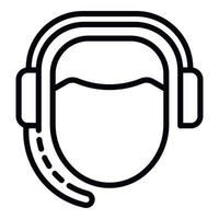 Man call center icon, outline style vector