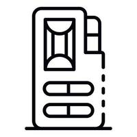 Cassette dictaphone icon, outline style vector