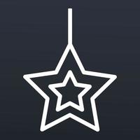 Christmas tree star icon, outline style vector