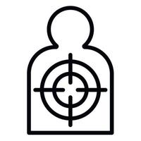 Man silhouette target icon, outline style vector