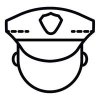Police man face icon, outline style vector