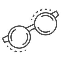 icono de gafas redondas, estilo de esquema vector