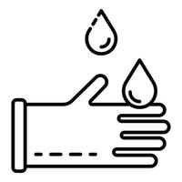 Water drops on gloves icon, outline style vector