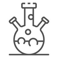 Triple neck flask icon, outline style vector