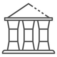 Bank building icon, outline style vector