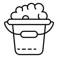 Bubble cleaning bucket icon, outline style vector