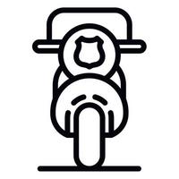 Police motorbike icon, outline style vector