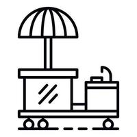 Ice cream cart icon, outline style vector