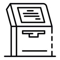 Payment machine icon, outline style vector