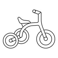 icono de triciclo para niños, estilo de esquema vector