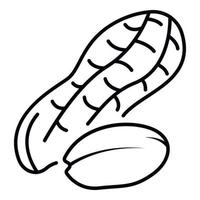 Peanut icon, outline style vector