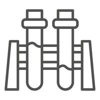 Test tube on stand icon, outline style vector