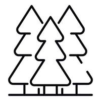 Mountain fir tree icon, outline style vector