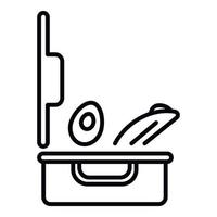 Open lunchbox icon, outline style vector