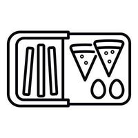 Fast food lunchbox icon, outline style vector